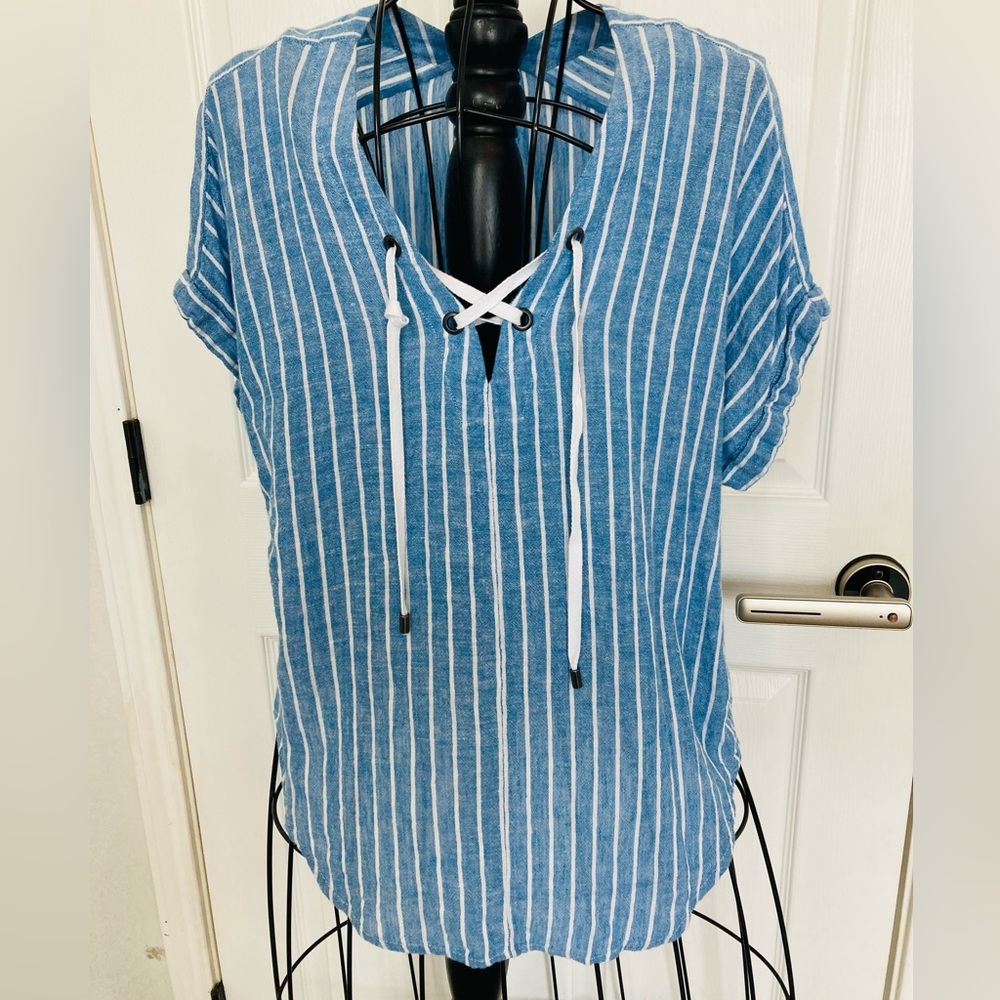 Rails blue white stripe top